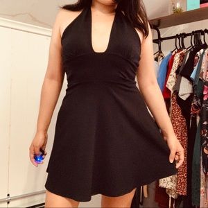 Marilyn Monroe Inspired Black Tie Up Swing Dress